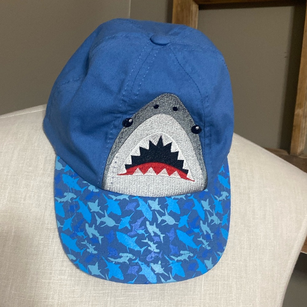Julie + Joe children’s blue & red shark ball cap